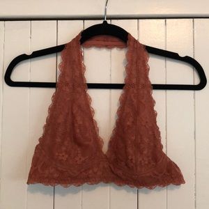 Free People Galloon Lace Halter Bra (Medium)